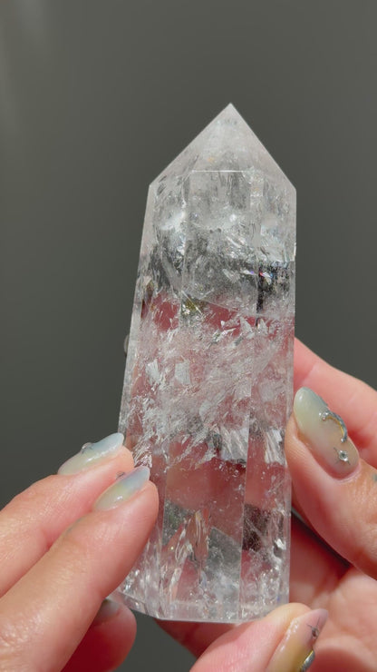 Clear Quartz Tower with Golden Healer