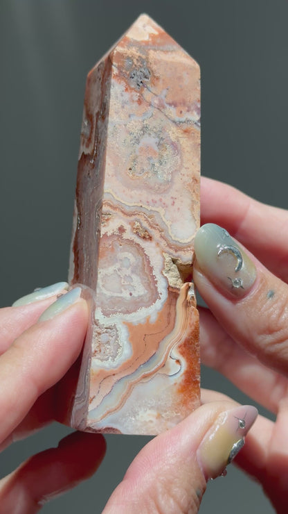 Pink Lace Agate Tower