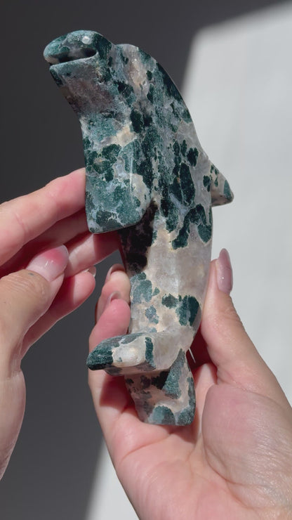 Moss Agate Dolphin