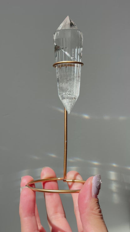Clear Quartz Vogel on Stand